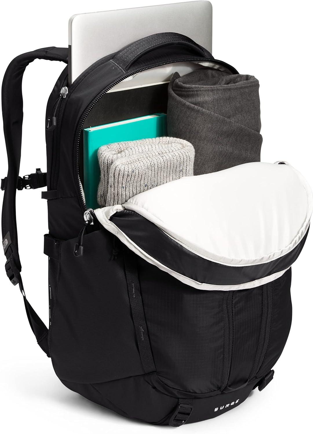 imageThe North Face Womens Surge Commuter Laptop Backpack Everyday Travel Bag with 16quot Laptop Sleeve WaterRepellent Finish WomenSpecific Fit TNF BlackTNF BlackNPF One SizeTnf BlackTnf Black