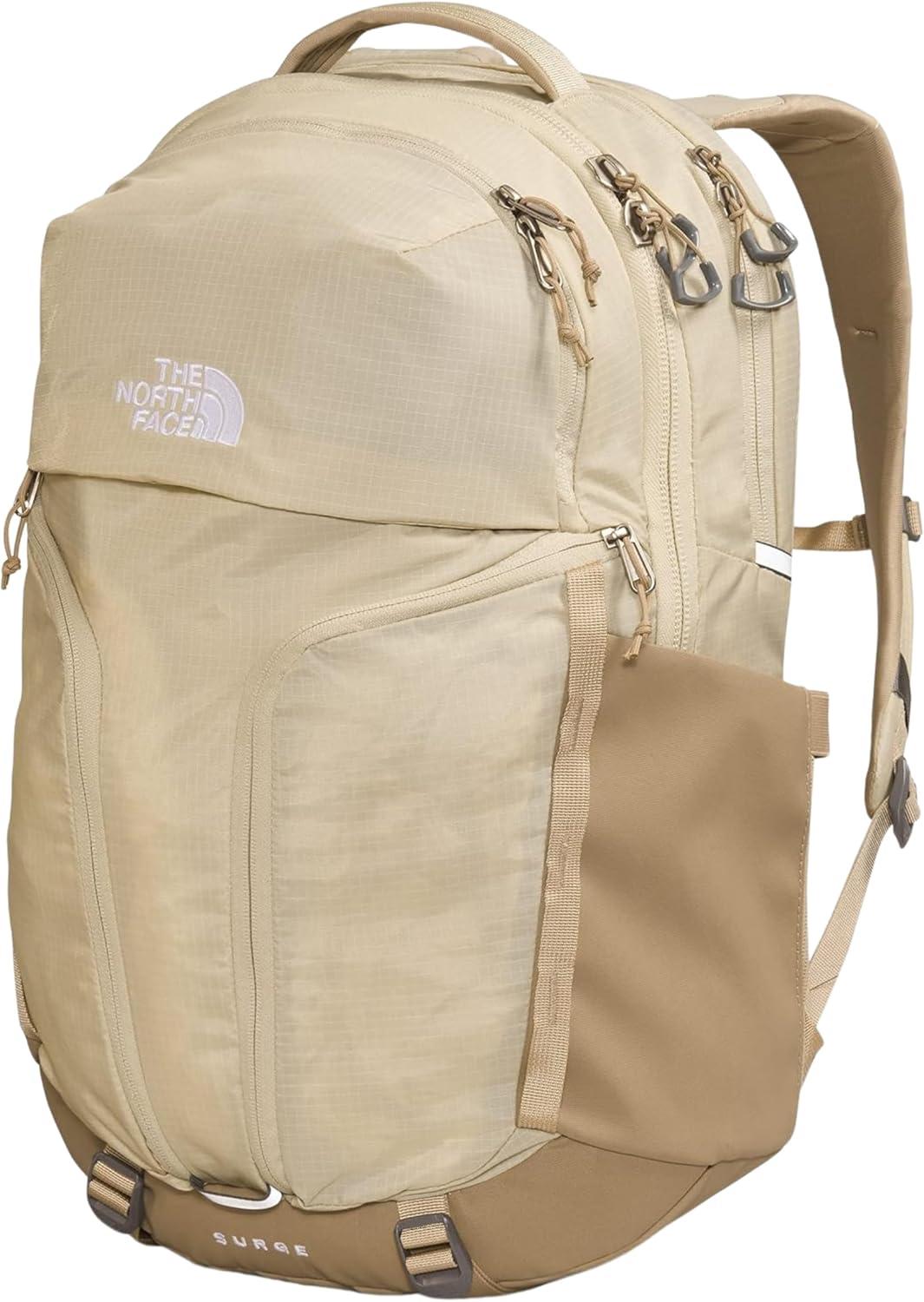 imageThe North Face Womens Surge Commuter Laptop Backpack Everyday Travel Bag with 16quot Laptop Sleeve WaterRepellent Finish WomenSpecific Fit TNF BlackTNF BlackNPF One SizeKhaki Stone