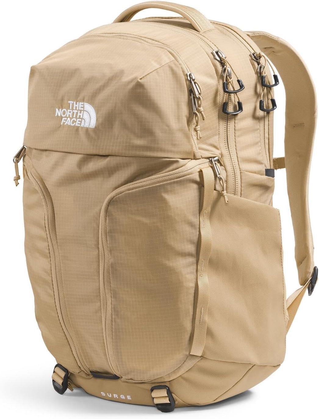 imageThe North Face Womens Surge Commuter Laptop Backpack Everyday Travel Bag with 16quot Laptop Sleeve WaterRepellent Finish WomenSpecific Fit TNF BlackTNF BlackNPF One SizeKhaki Stone