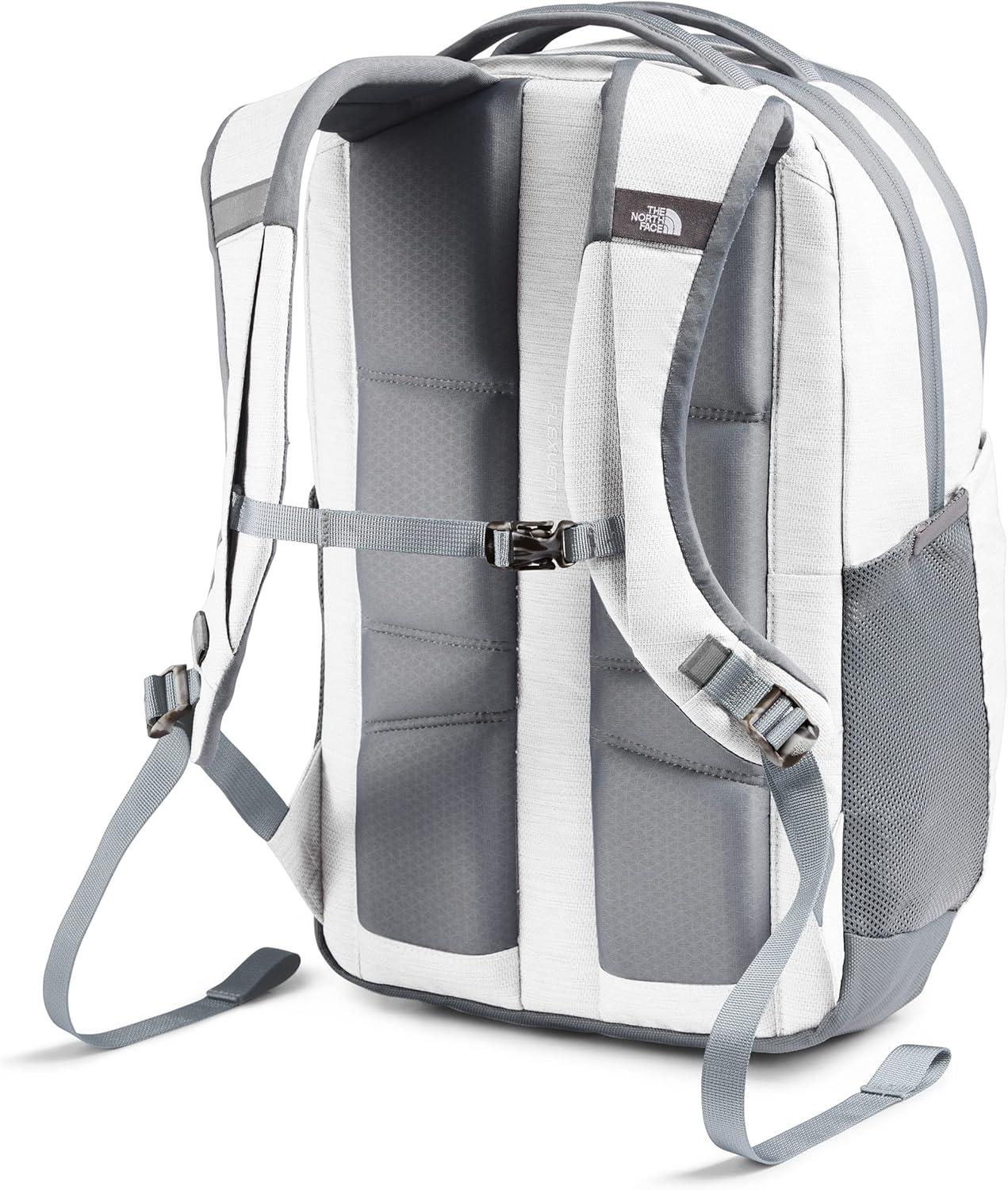 imageThe North Face Womens Vault Everyday Laptop Backpack Commuter Travel Bag with WaterRepellent Finish Spacious Main Compartment Slate MossWhite Dune One SizeTnf White Metallic MelangeMid Grey