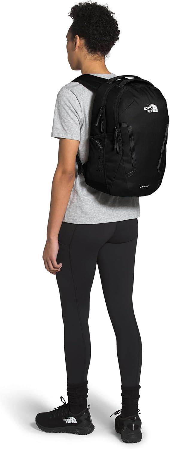 imageThe North Face Womens Vault Everyday Laptop Backpack Commuter Travel Bag with WaterRepellent Finish Spacious Main Compartment Slate MossWhite Dune One SizeTnf Blacknpf