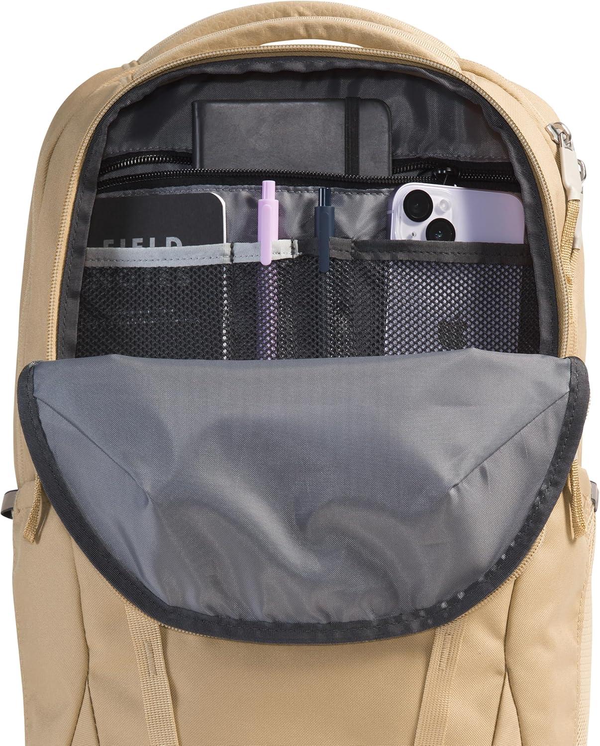 imageThe North Face Womens Vault Everyday Laptop Backpack Commuter Travel Bag with WaterRepellent Finish Spacious Main Compartment Slate MossWhite Dune One SizeKhaki Stone