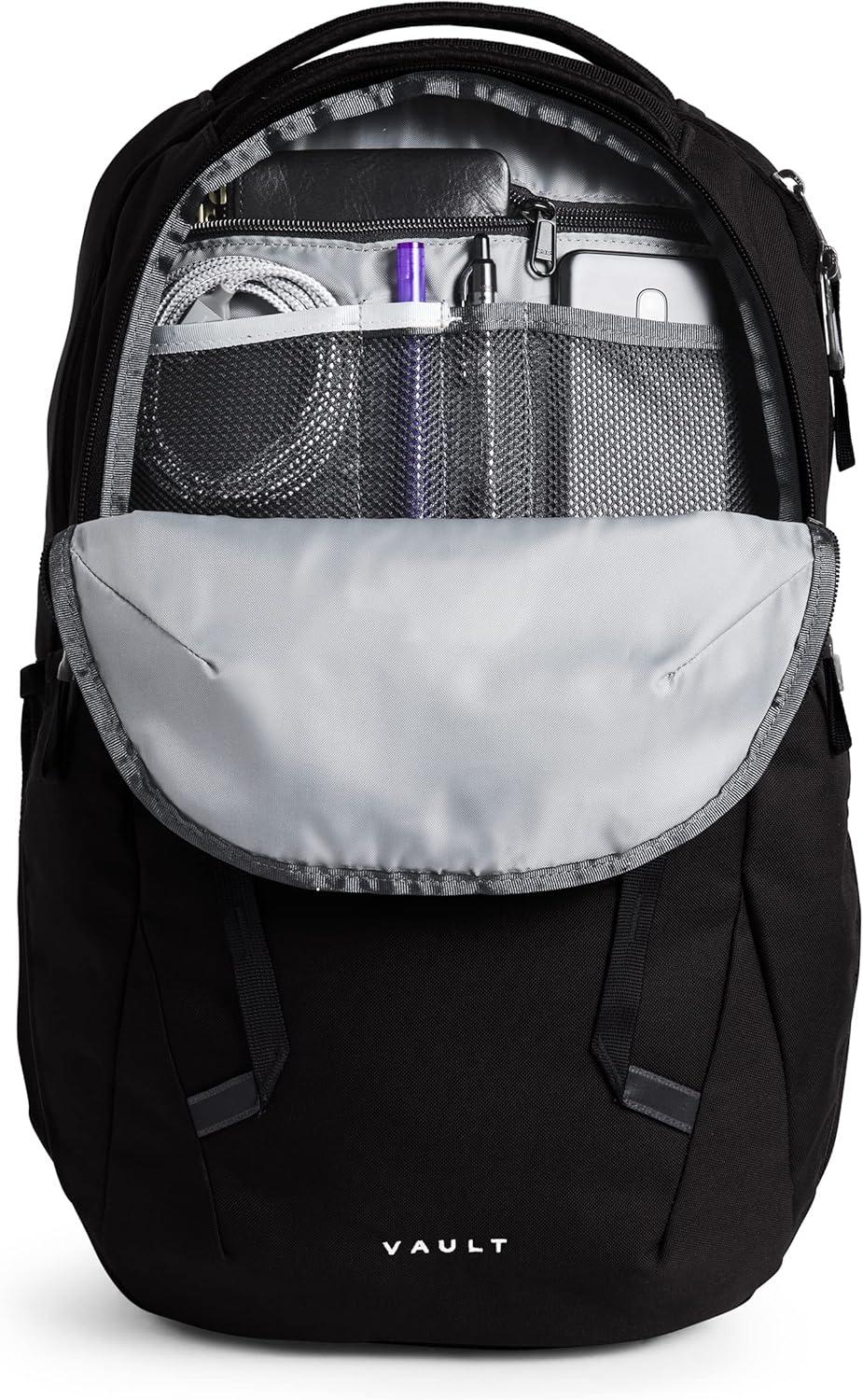 imageThe North Face Womens Vault Everyday Laptop Backpack Commuter Travel Bag with WaterRepellent Finish Spacious Main Compartment Slate MossWhite Dune One SizeTnf Black