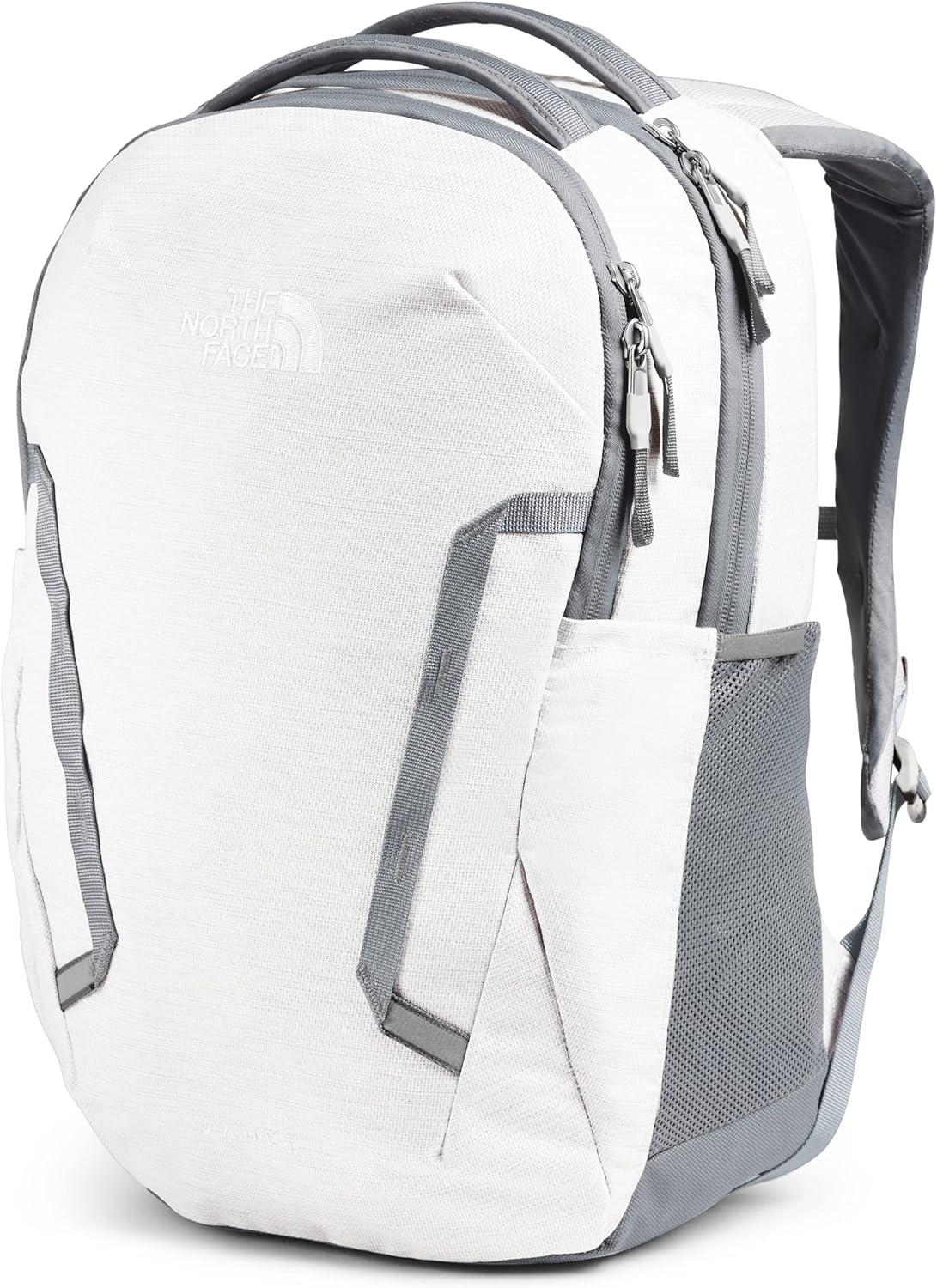 imageThe North Face Womens Vault Everyday Laptop Backpack Commuter Travel Bag with WaterRepellent Finish Spacious Main Compartment Slate MossWhite Dune One SizeTnf White Metallic MelangeMid Grey