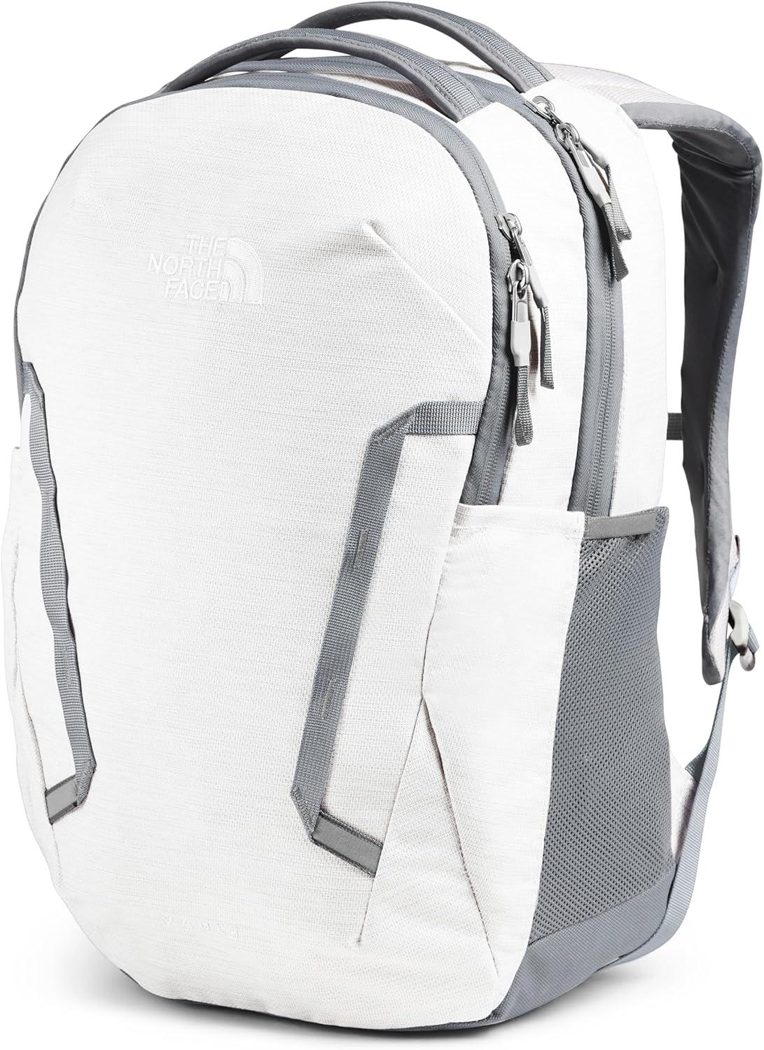 imageThe North Face Womens Vault Everyday Laptop Backpack Commuter Travel Bag with WaterRepellent Finish Spacious Main Compartment Slate MossWhite Dune One SizeTnf White Metallic MlangeMid Greynpf