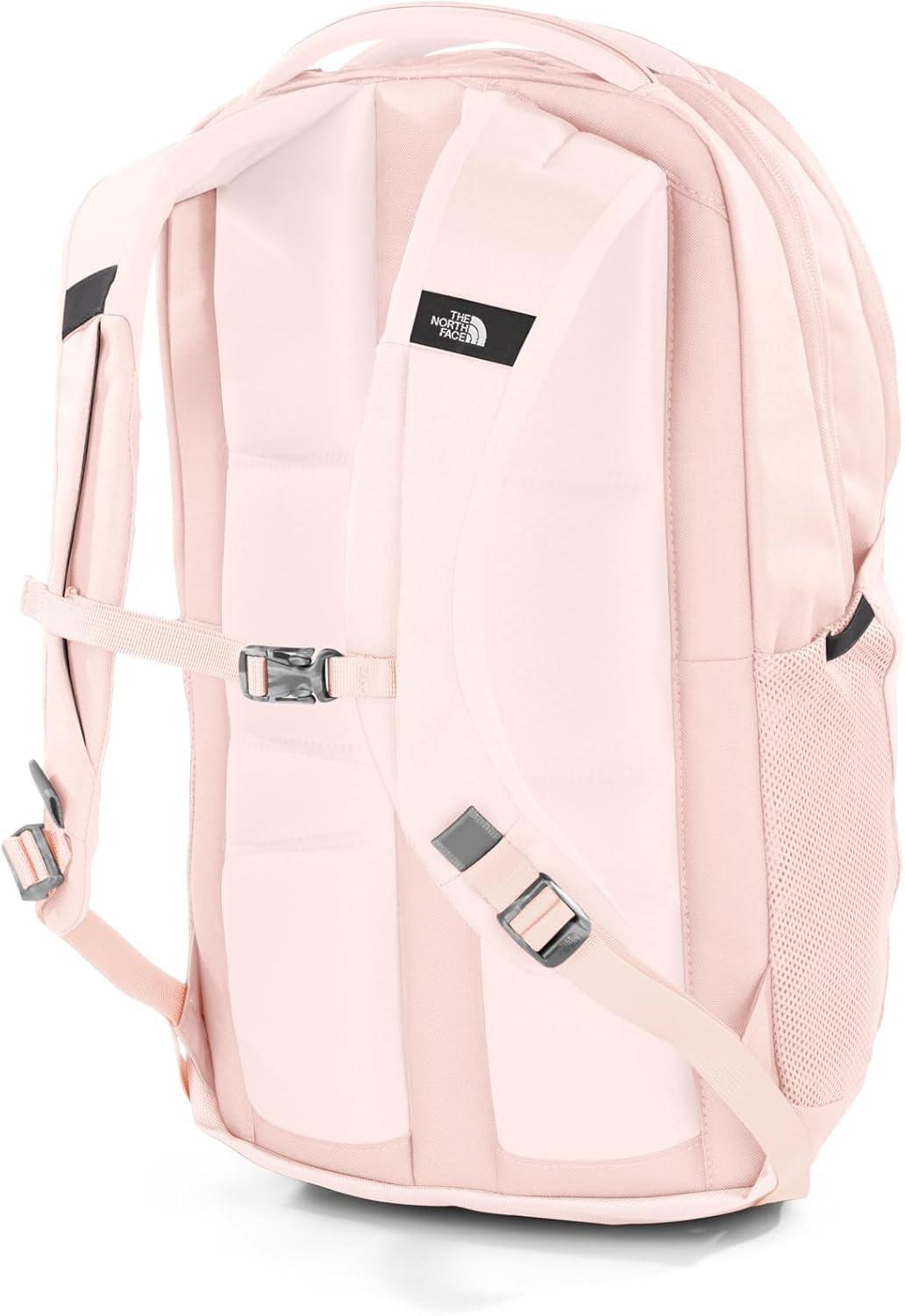 imageThe North Face Womens Vault Everyday Laptop Backpack Commuter Travel Bag with WaterRepellent Finish Spacious Main Compartment Slate MossWhite Dune One SizePink Salt
