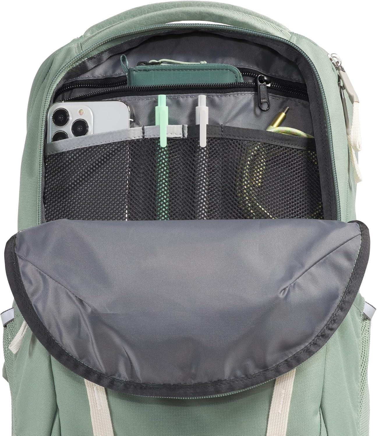 imageThe North Face Womens Vault Everyday Laptop Backpack Commuter Travel Bag with WaterRepellent Finish Spacious Main Compartment Slate MossWhite Dune One SizeSlate MossWhite Dune