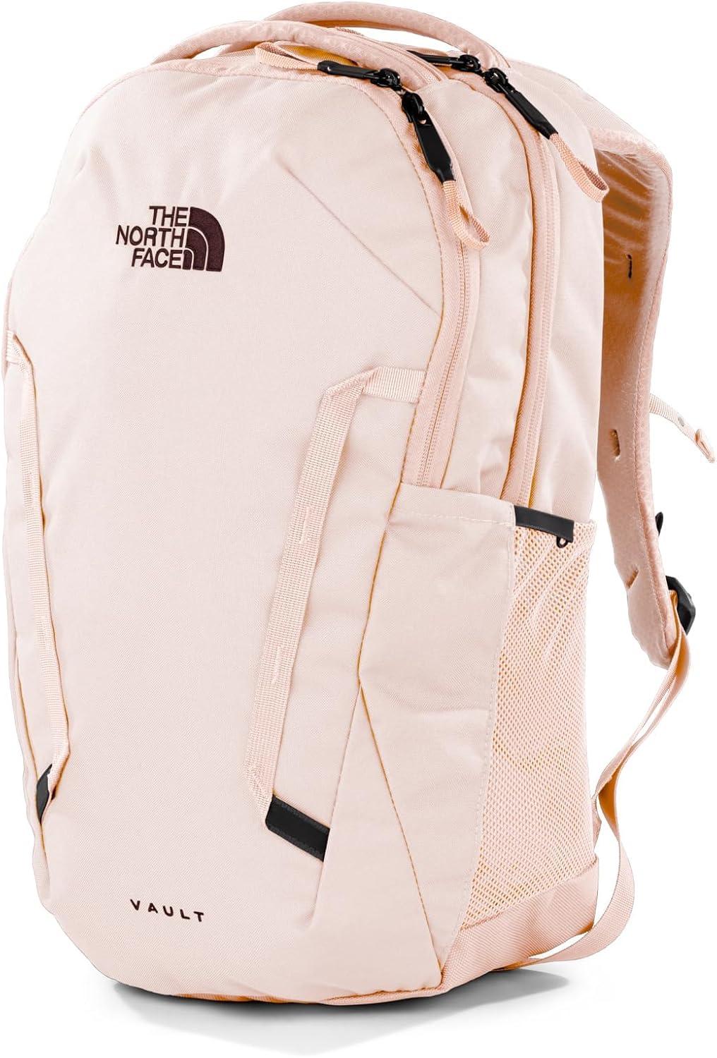 imageThe North Face Womens Vault Everyday Laptop Backpack Commuter Travel Bag with WaterRepellent Finish Spacious Main Compartment Slate MossWhite Dune One SizePink Salt