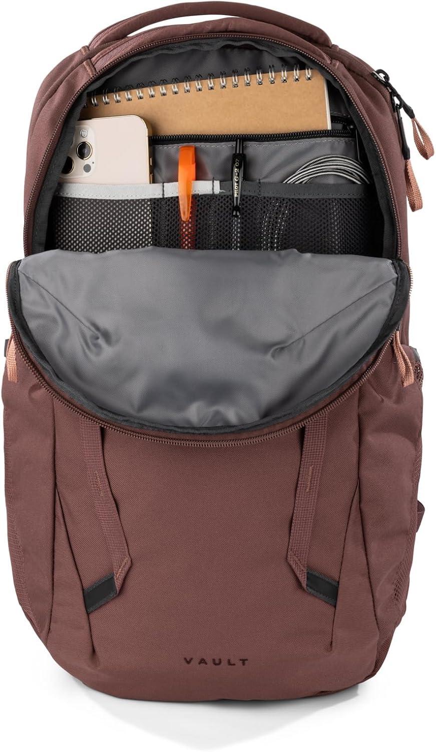 imageThe North Face Womens Vault Everyday Laptop Backpack Commuter Travel Bag with WaterRepellent Finish Spacious Main Compartment Slate MossWhite Dune One SizeMarron PurplePink Clay Npf