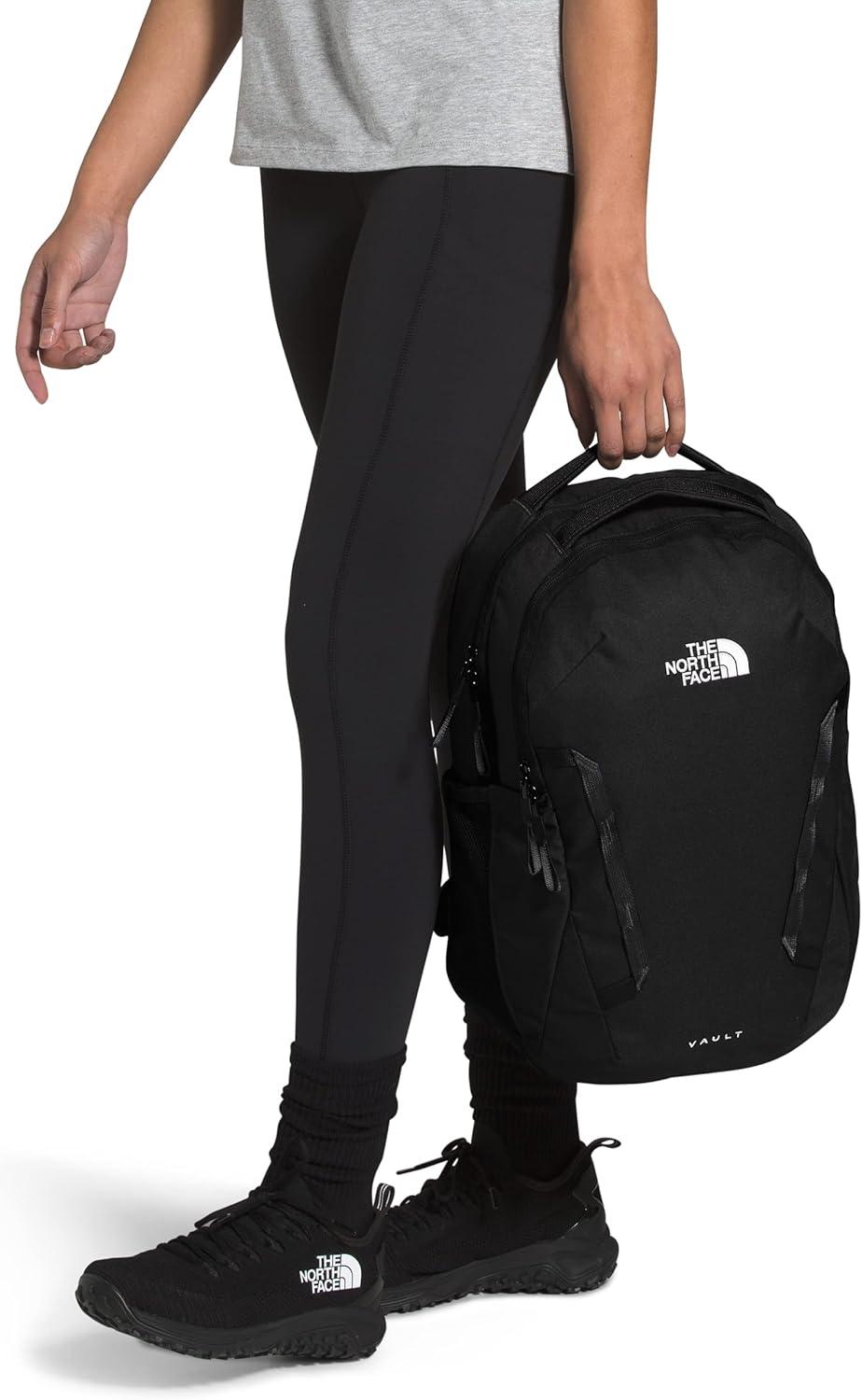imageThe North Face Womens Vault Everyday Laptop Backpack Commuter Travel Bag with WaterRepellent Finish Spacious Main Compartment Slate MossWhite Dune One SizeTnf Black