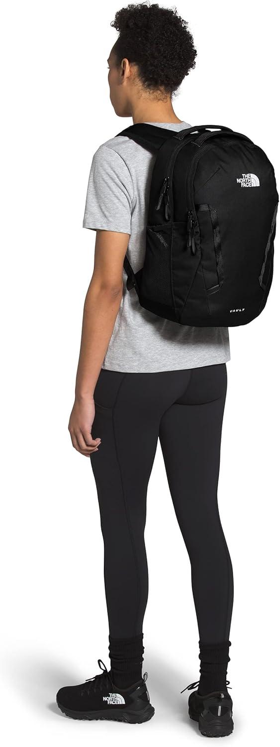 imageThe North Face Womens Vault Everyday Laptop Backpack Commuter Travel Bag with WaterRepellent Finish Spacious Main Compartment Slate MossWhite Dune One SizeTnf Black