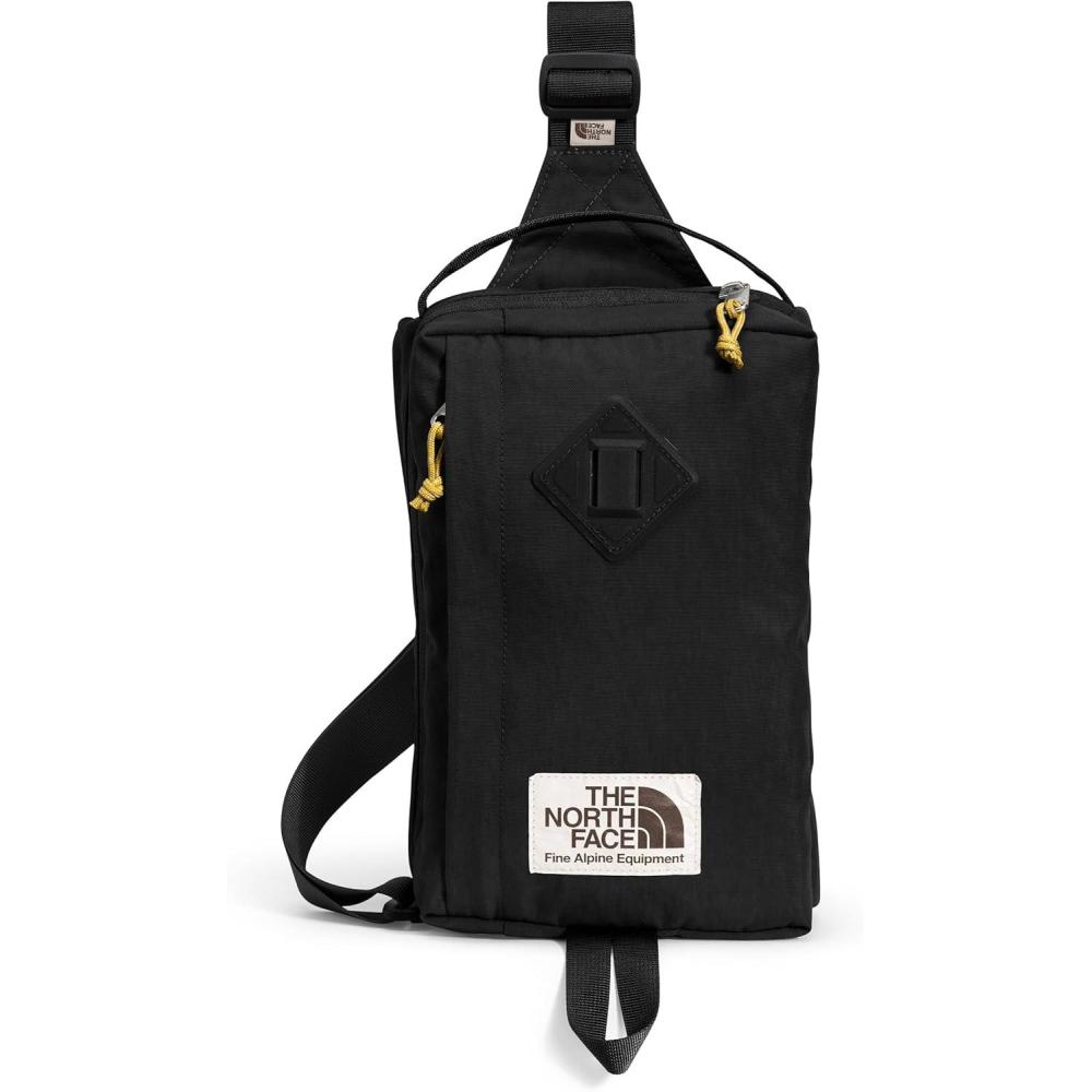 imageTHE NORTH FACE Berkeley Field Bag Water Repellent Vintage Style Travel Essential SIing Holds Water Bottles Phones ampamp KeysTnf BlackMineral Goldnpf