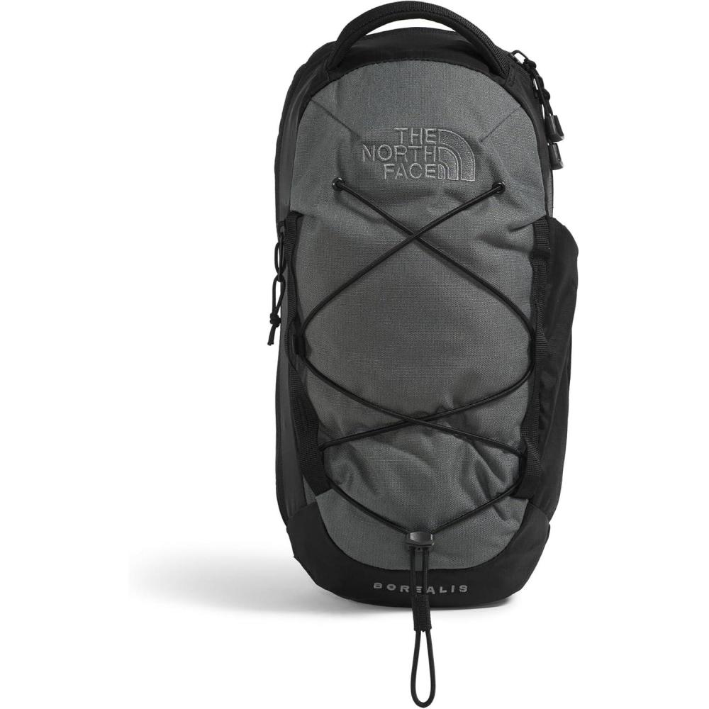 imageTHE NORTH FACE Borealis SIing Bag Crossbody Adjustable Strap Water Repellent Finish Multiple Compartments Tablet SleeveAsphalt Grey Light HeatherTnf Black