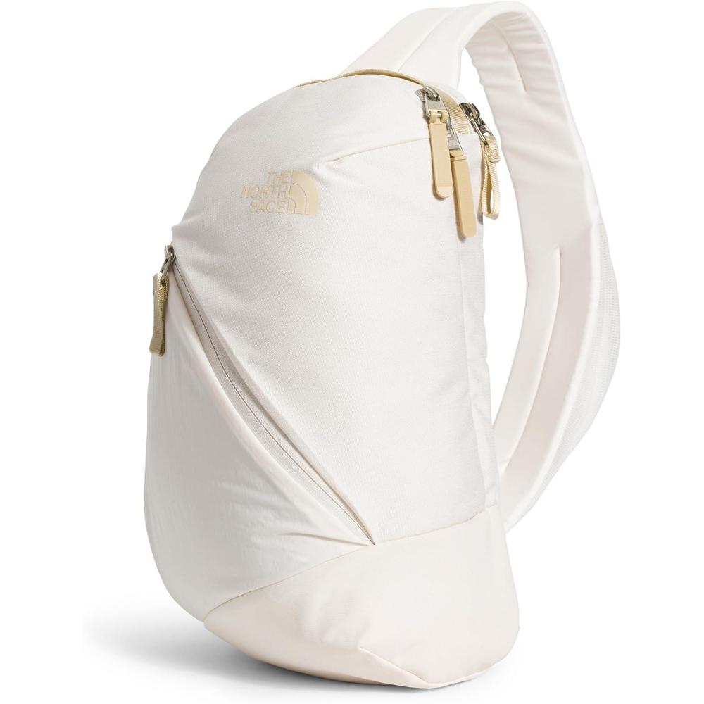 imageTHE NORTH FACE Womens Isabella SIing Slim Carry Crossbody Bag With Large Main Compartment Water RepellentGardenia White Dark HeatherGravelnpf