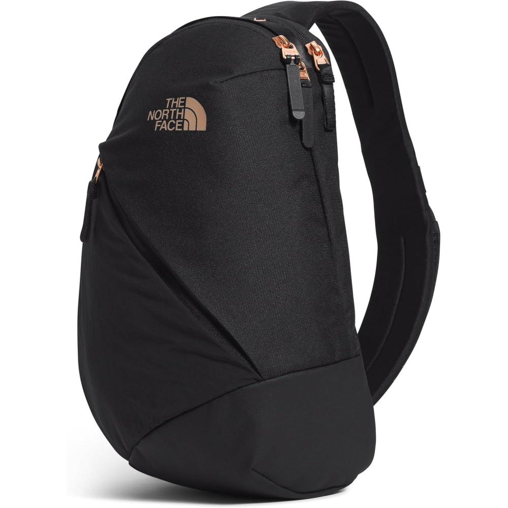 imageTHE NORTH FACE Womens Isabella SIing Slim Carry Crossbody Bag With Large Main Compartment Water RepellentTnf Black Light HeatherBurnt Coral Metallicnpf