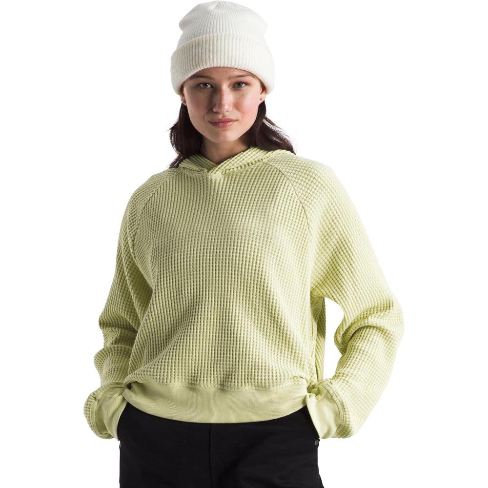 imageTHE NORTH FACE womens Chabot Hoodie  2 Piece Hood With Front Overlap Rib Knit Cuffs ampamp Hem Raglan Sleeves ampamp Logo Flag LabelNettle