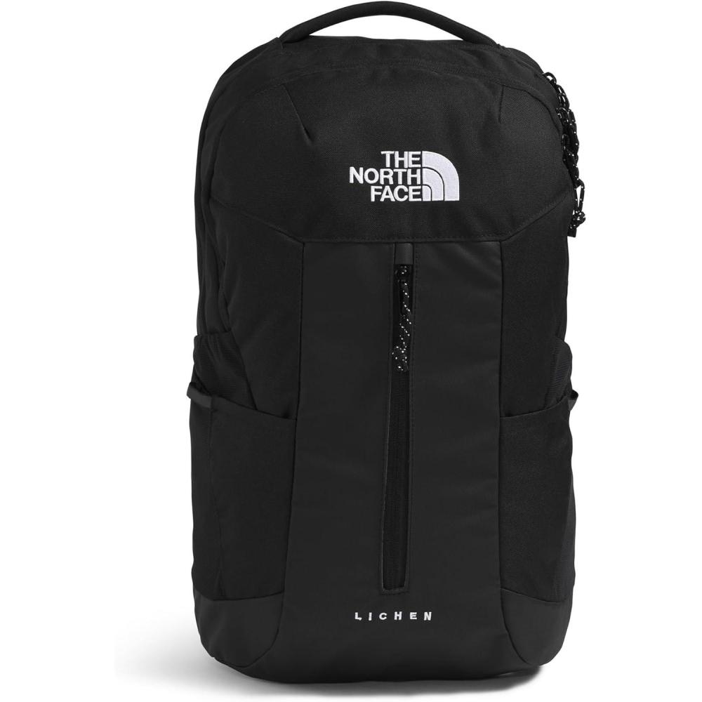 imageThe North Face Lichen Daypack Everyday Commuter Backpack 16quot Laptop Sleeve Water Bottle Pockets Center Front Vertical Zipper Pouch Mars Dust Dark HeatherMars Dust One SizeTnf BlackTnf White