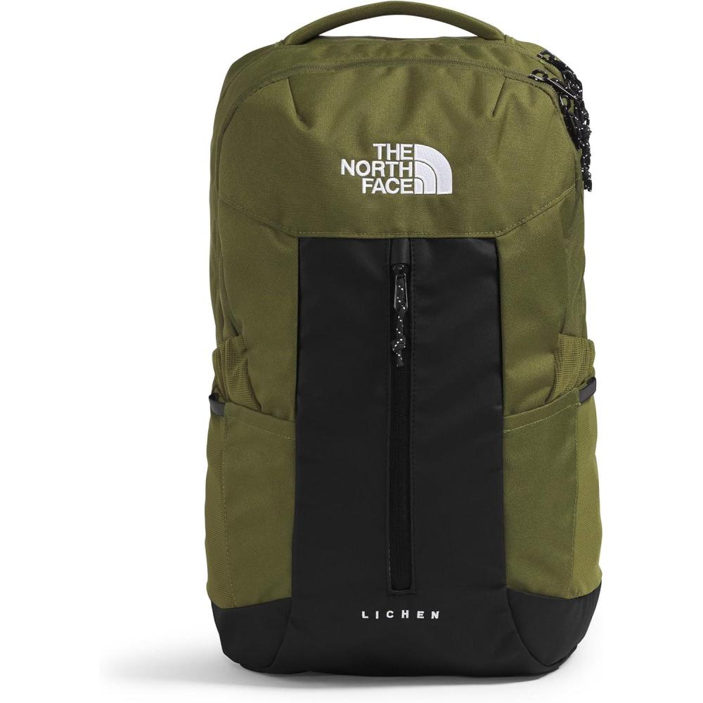 imageThe North Face Lichen Daypack Everyday Commuter Backpack 16quot Laptop Sleeve Water Bottle Pockets Center Front Vertical Zipper Pouch Mars Dust Dark HeatherMars Dust One SizeWoodland GreenTnf Black