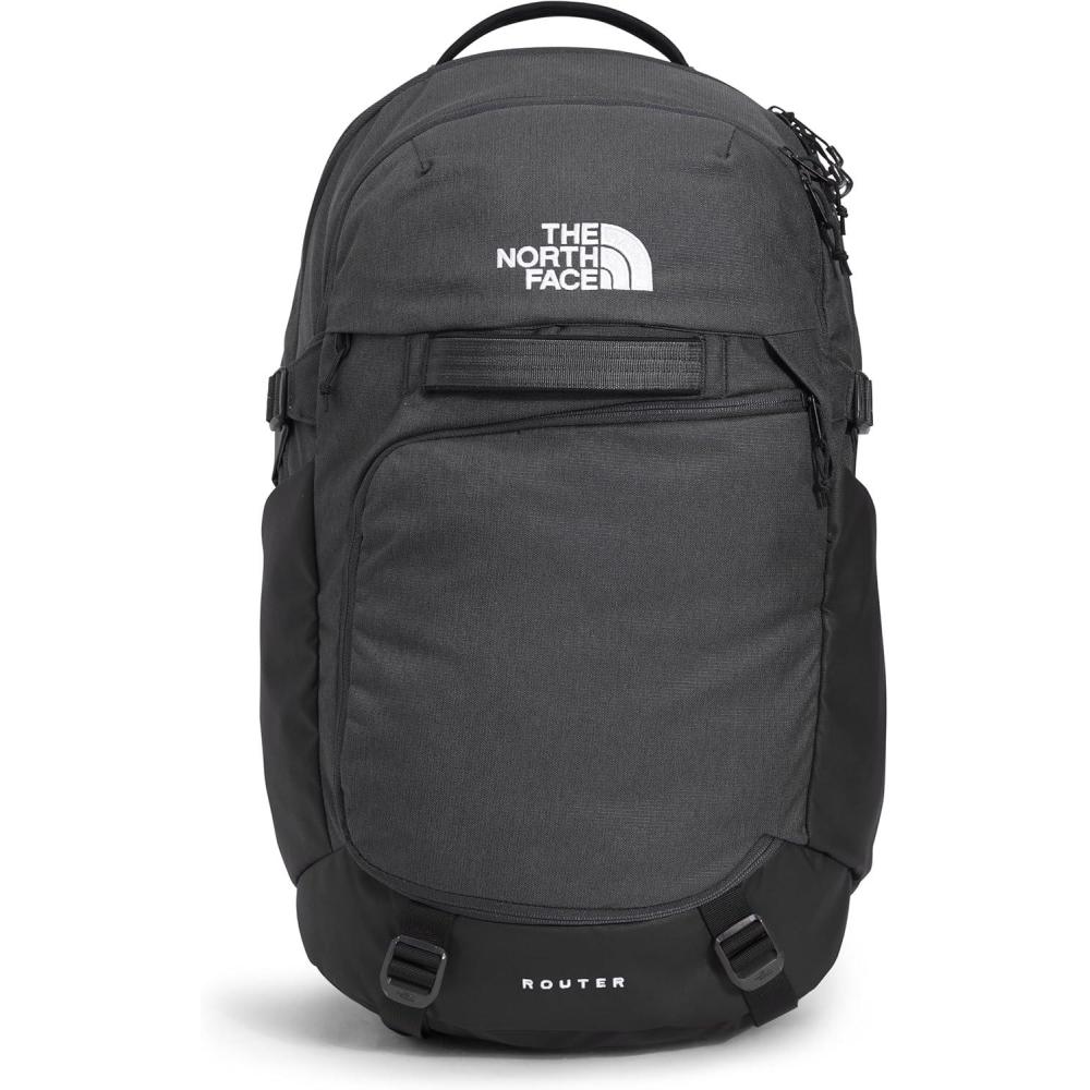 imageThe North Face Router Everyday Laptop Backpack  Daypack with Water Repellent Finish 17quot Laptop Sleeve Reflective Details Asphalt Grey Light HeatherTNF BlackNPF One SizeAsphalt Grey Light HeatherTnf Blacknpf