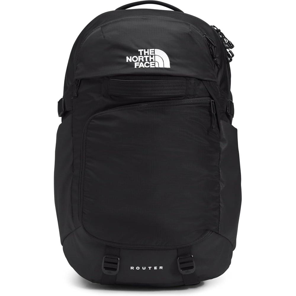 imageThe North Face Router Everyday Laptop Backpack Daypack with Water Repellent Finish 17quot Laptop Sleeve Reflective Details Asphalt Grey Light HeatherTNF BlackNPF One SizeTnf BlackTnf Black