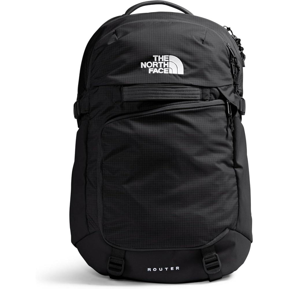 imageThe North Face Router Everyday Laptop Backpack Daypack with Water Repellent Finish 17quot Laptop Sleeve Reflective Details Asphalt Grey Light HeatherTNF BlackNPF One SizeTnf BlackTnf Blacknpf