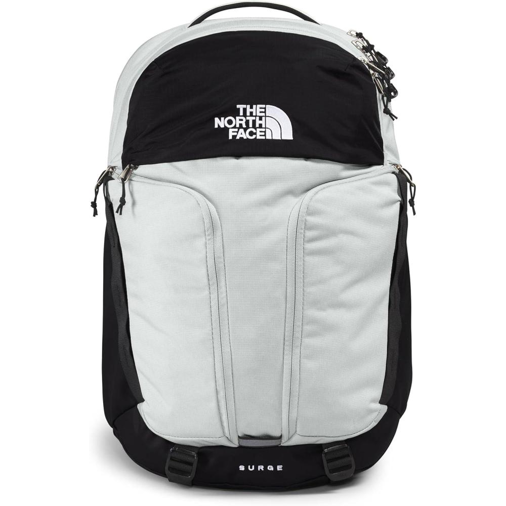imageThe North Face Surge Commuter Laptop Backpack Daypack with Water Repellent Finish 16quot Laptop Sleeve Reflective Details Meld Grey Dark HeatherTNF BlackNPF One SizeTin Grey Dark HeatherTnf Blacknpf