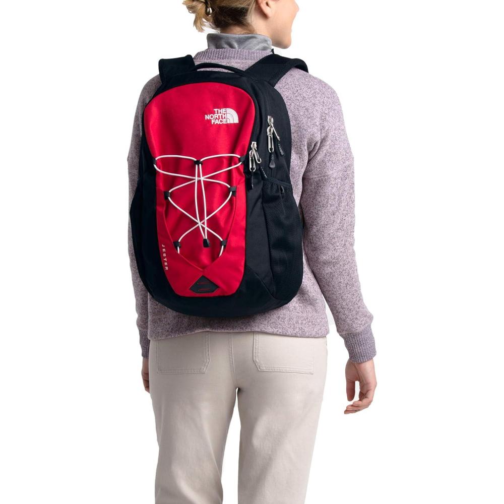 imageThe North Face Womens Jester Everyday Laptop Backpack  Commuter Travel Bag with Laptop Sleeve WaterRepellent Finish Spacious Compartment Steel Blue One SizeTnf RedTnf Blacknpf