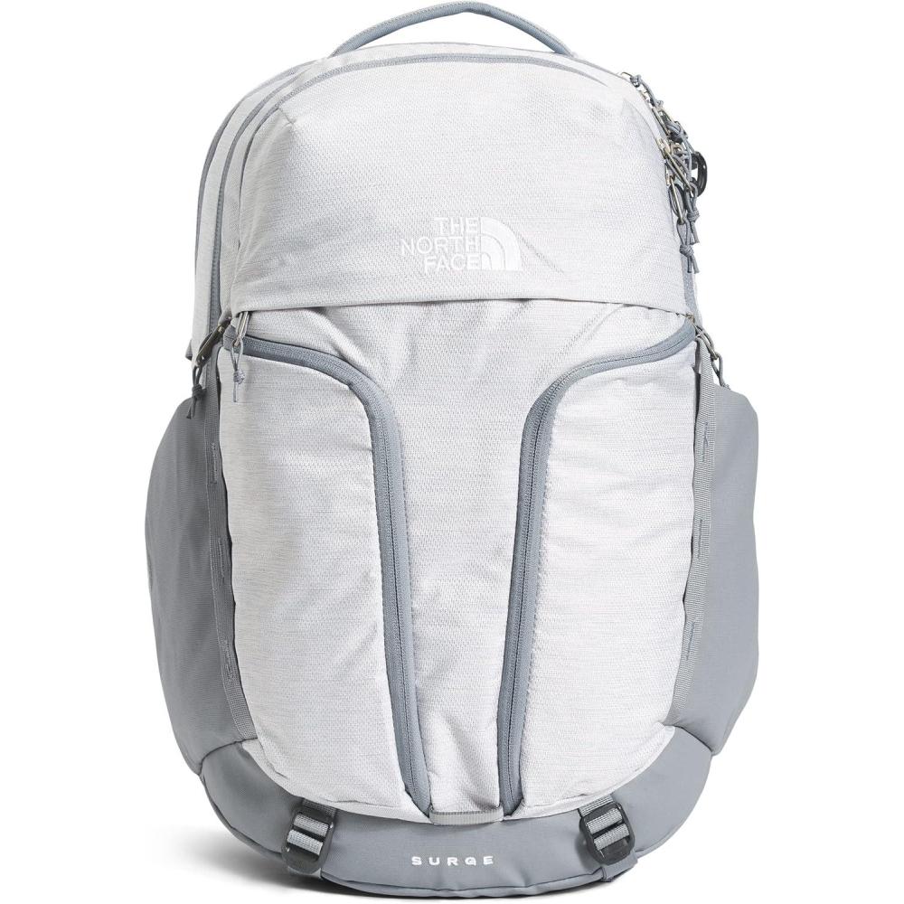 imageThe North Face Womens Surge Commuter Laptop Backpack Everyday Travel Bag with 16quot Laptop Sleeve WaterRepellent Finish WomenSpecific Fit TNF BlackTNF BlackNPF One SizeTnf White Metallic MlangeMid Grey
