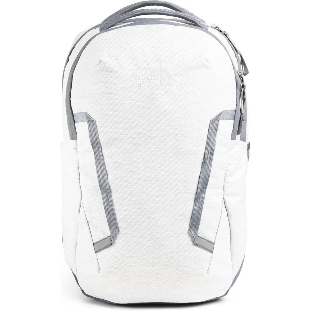 imageThe North Face Womens Vault Everyday Laptop Backpack Commuter Travel Bag with WaterRepellent Finish Spacious Main Compartment Slate MossWhite Dune One SizeTnf White Metallic MelangeMid Grey