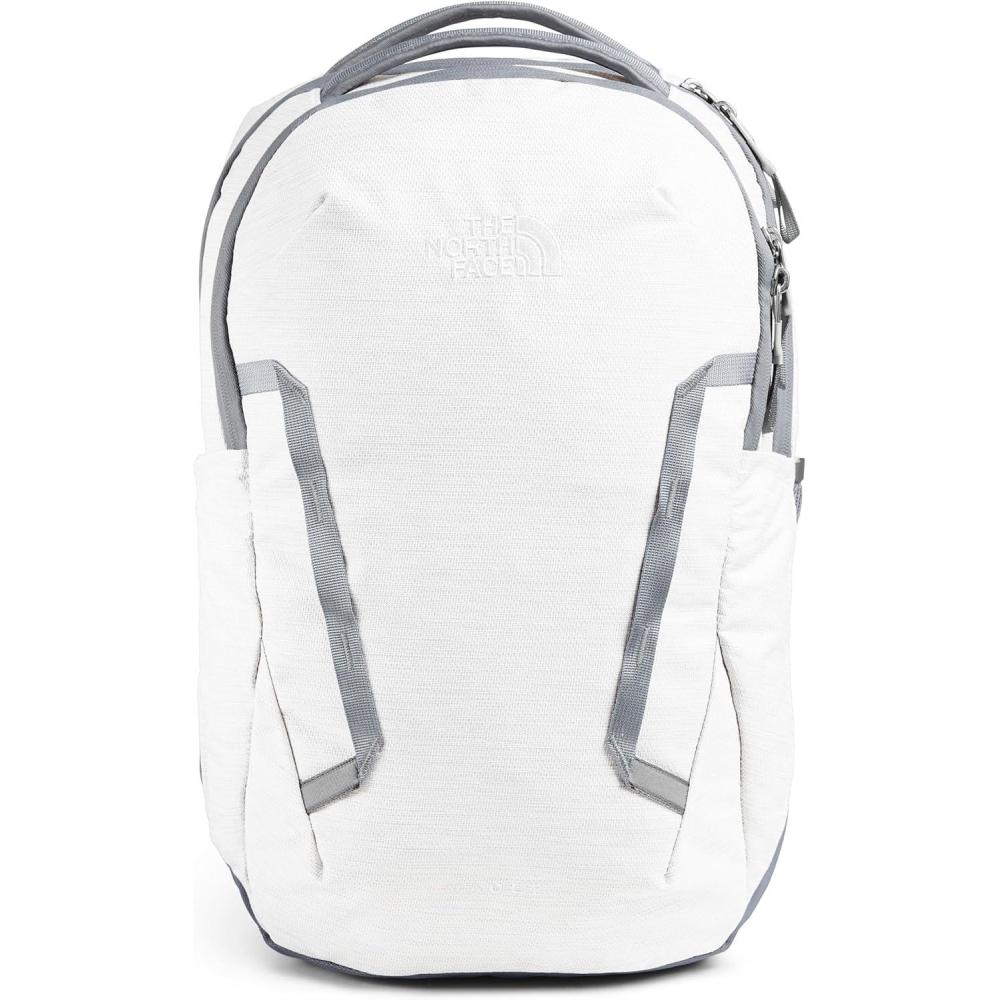 imageThe North Face Womens Vault Everyday Laptop Backpack Commuter Travel Bag with WaterRepellent Finish Spacious Main Compartment Slate MossWhite Dune One SizeTnf White Metallic MlangeMid Greynpf