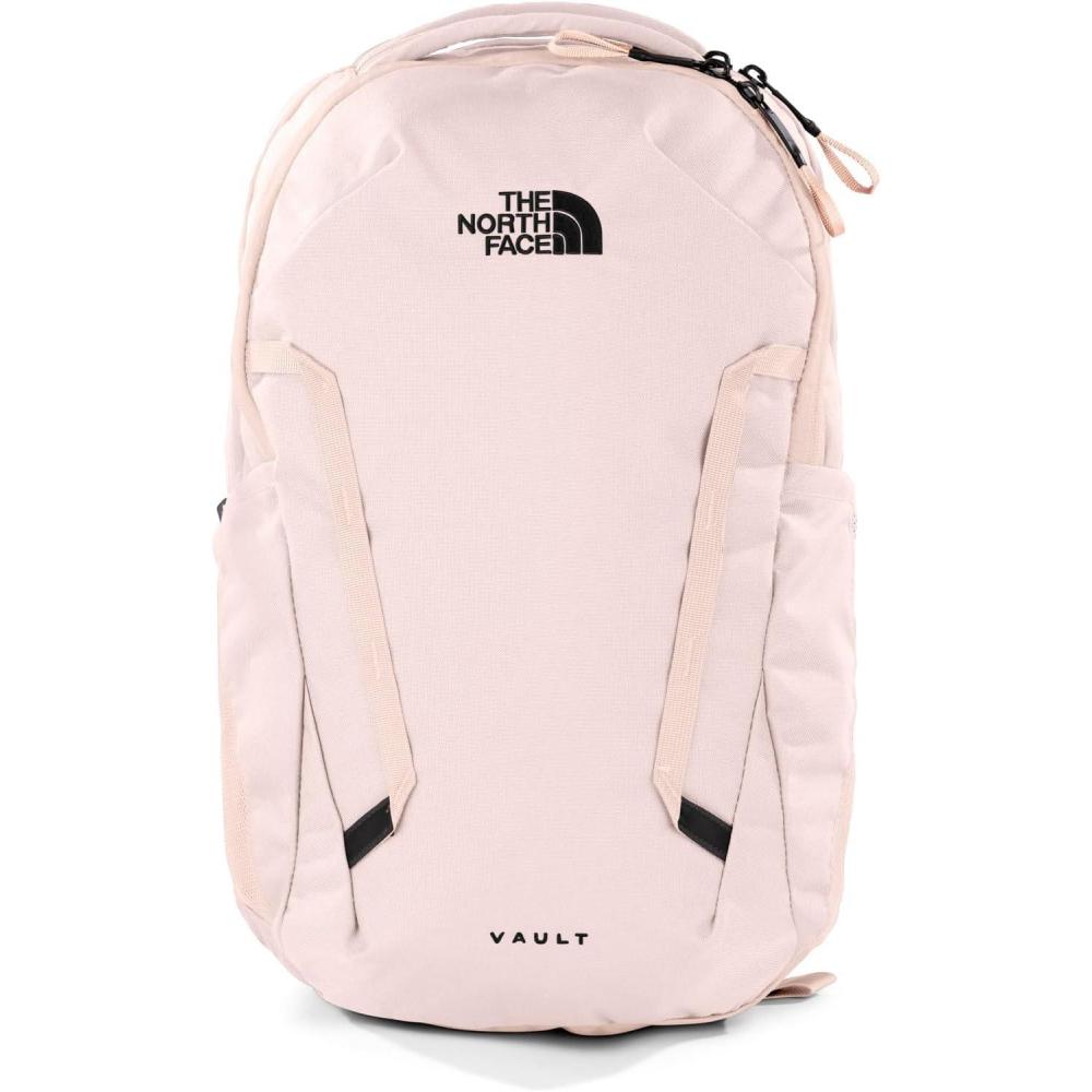 imageThe North Face Womens Vault Everyday Laptop Backpack Commuter Travel Bag with WaterRepellent Finish Spacious Main Compartment Slate MossWhite Dune One SizePink Salt