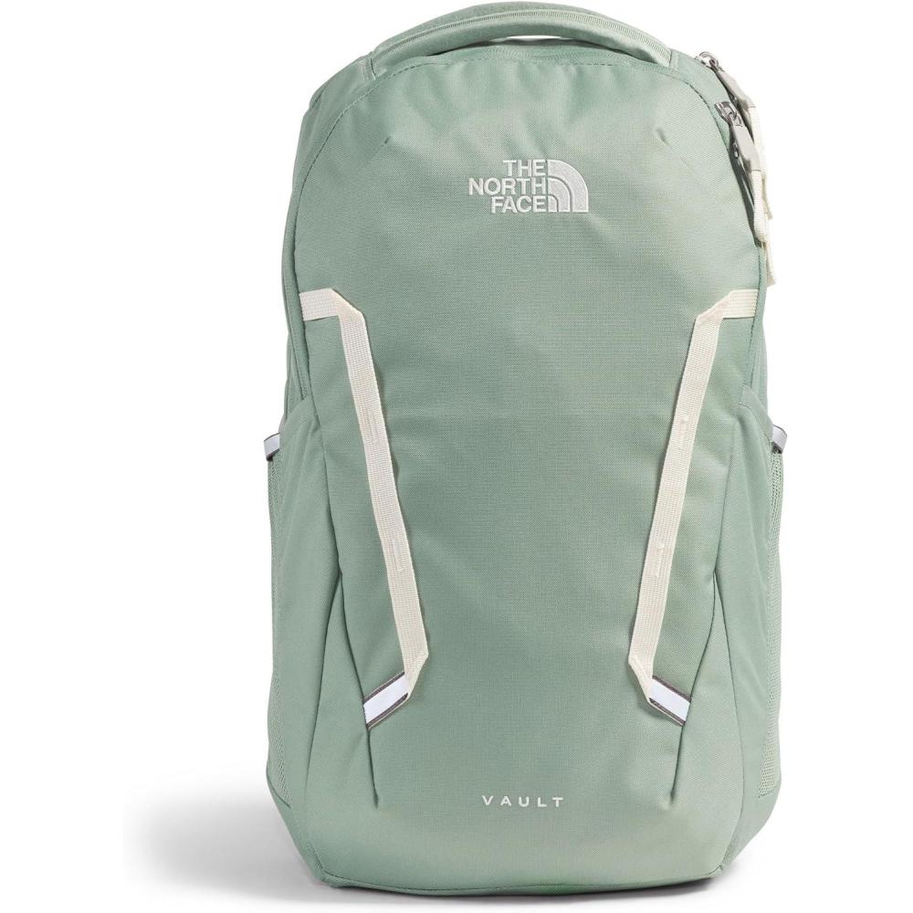 imageThe North Face Womens Vault Everyday Laptop Backpack Commuter Travel Bag with WaterRepellent Finish Spacious Main Compartment Slate MossWhite Dune One SizeSlate MossWhite Dune