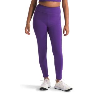 THE NORTH FACE Girls Never Stop Tights | Athletic Leggings for Kids, Moisture Wicking Fabric, Media Pocket, Wide Waistband(Peak Purple)