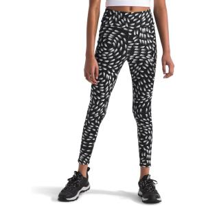 THE NORTH FACE Girls Never Stop Tights | Athletic Leggings for Kids, Moisture Wicking Fabric, Media Pocket, Wide Waistband(Tnf Black Vector Field Print)