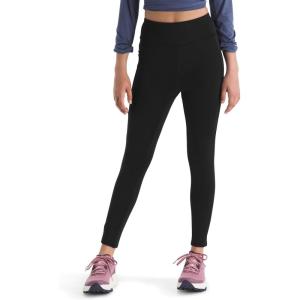 THE NORTH FACE Girls Never Stop Tights | Athletic Leggings for Kids, Moisture Wicking Fabric, Media Pocket, Wide Waistband(Tnf Black/Tnf Black)