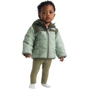 THE NORTH FACE baby-girls Reversible Shasta Full Zip Hooded Jacket(Slate Moss/New Taupe Green)