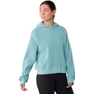 THE NORTH FACE womens Chabot Hoodie | 2 Piece Hood With Front Overlap, Rib Knit Cuffs & Hem, Raglan Sleeves & Logo Flag Label(Algae Blue)