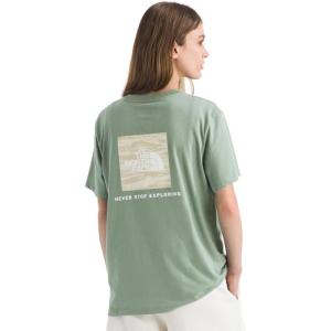 The North Face Womens Evolution Edge of Light Box NSE Short-Sleeve Tee | Regular Fit Cotton Shirt with Logo Graphic(Slate Moss)