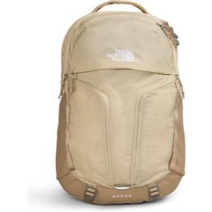 The North Face Women’s Surge Commuter Laptop Backpack | Everyday Travel Bag with 16″ Laptop Sleeve, Water-Repellent Finish, Women-Specific Fit, TNF Black/TNF Black-NPF, One Size(Gravel/Khaki Stone)