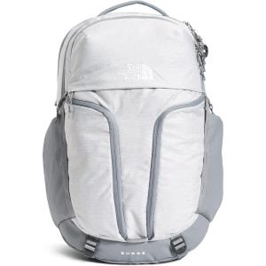The North Face Women’s Surge Commuter Laptop Backpack | Everyday Travel Bag with 16″ Laptop Sleeve, Water-Repellent Finish, Women-Specific Fit, TNF Black/TNF Black-NPF, One Size(Tnf White Metallic Mélange/Mid Grey)