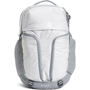The North Face Women’s Surge Commuter Laptop Backpack | Everyday Travel Bag with 16″ Laptop Sleeve, Water-Repellent Finish, Women-Specific Fit, TNF Black/TNF Black-NPF, One Size(Tnf White Metallic Mélange/Mid Grey-npf)