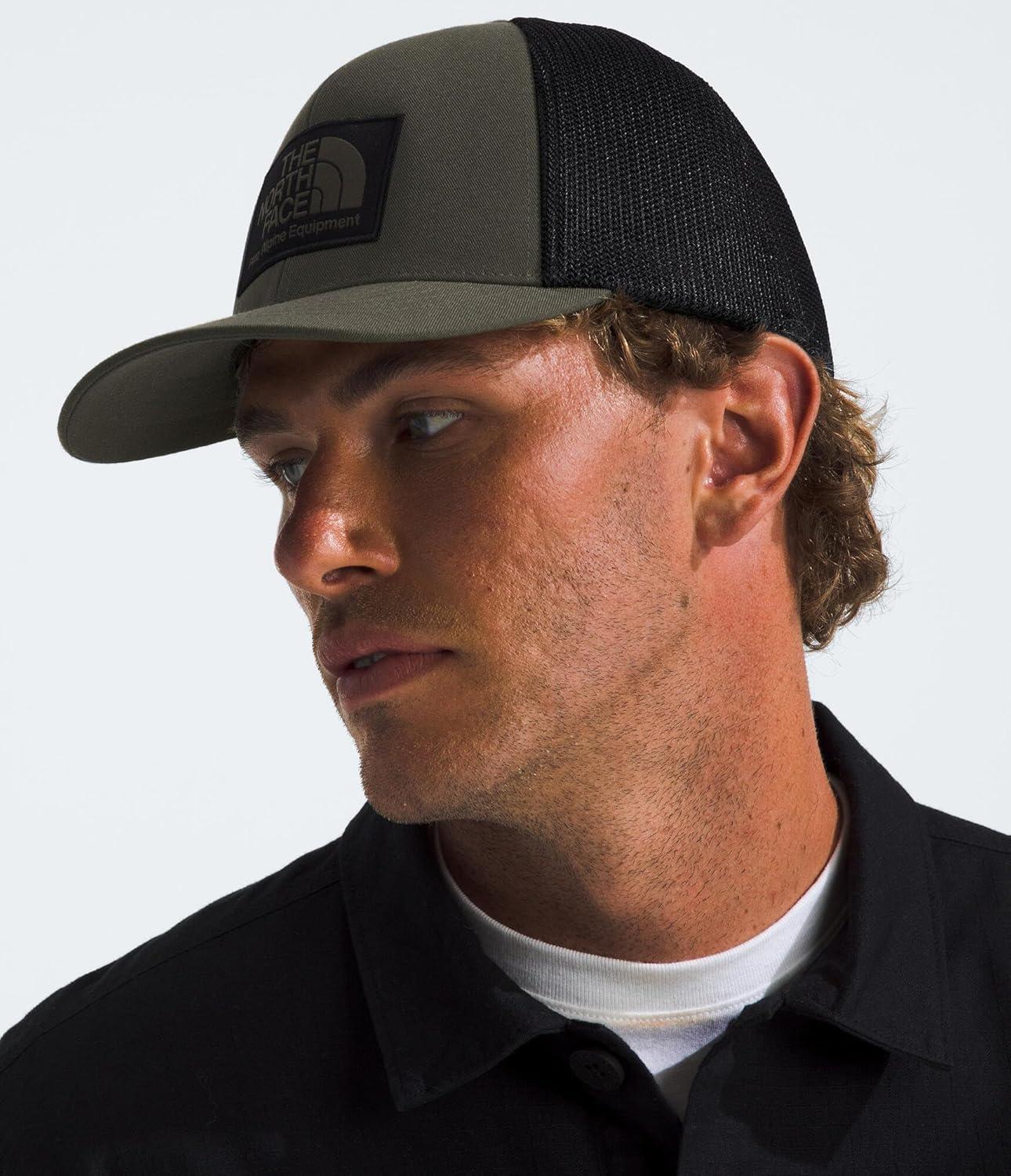 imageTHE NORTH FACE Fitted Truckee Trucker Baseball Style Cap for Men ampamp Women Casual Hat for Golf Cycling ampamp Everyday WearNew Taupe GreenTnf Black