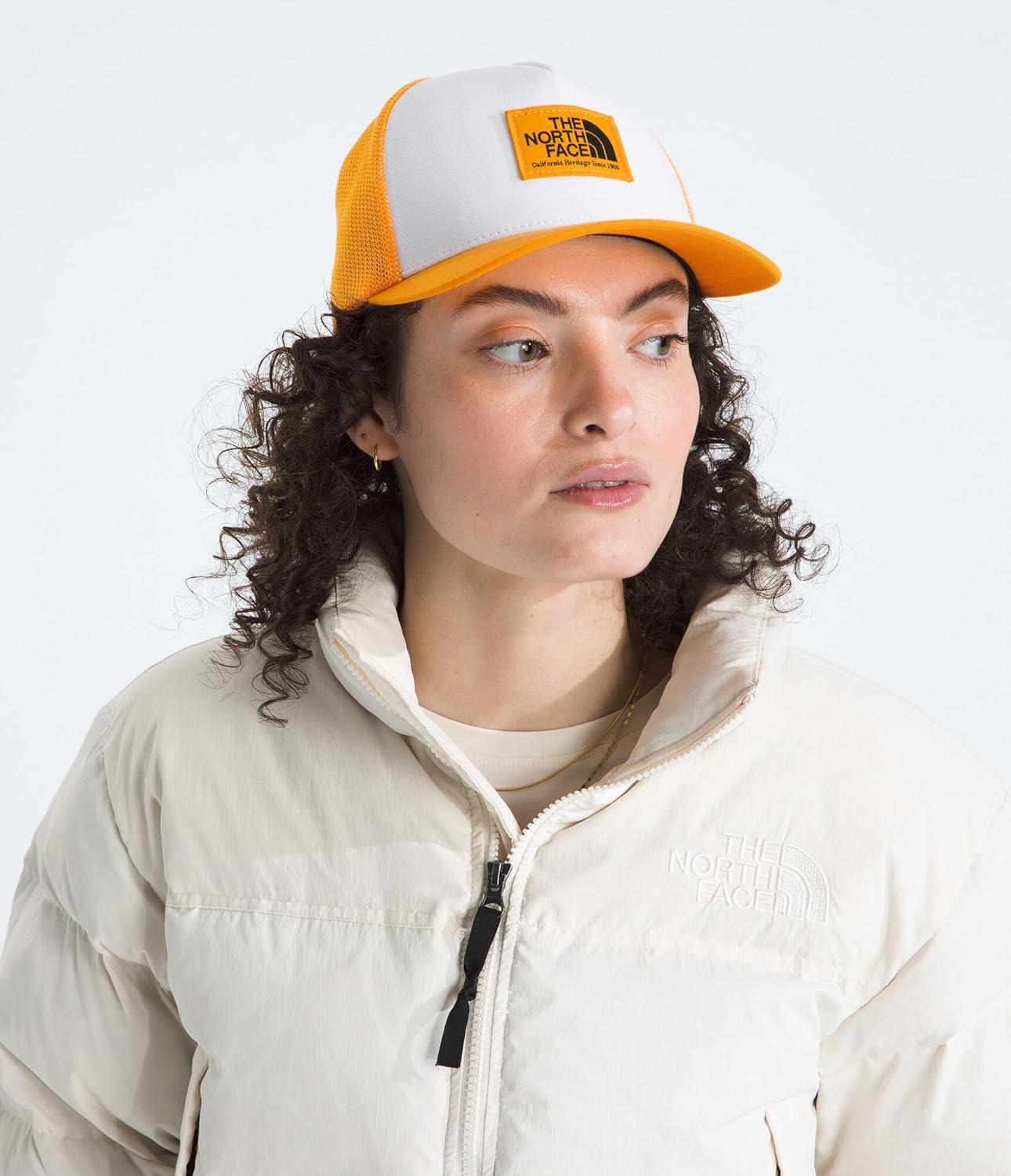 imageTHE NORTH FACE Keep It Patched Trucker Deep Fit Snapback Hat for Men ampamp Women With Breathable Mesh PanelsSummit GoldTnf White