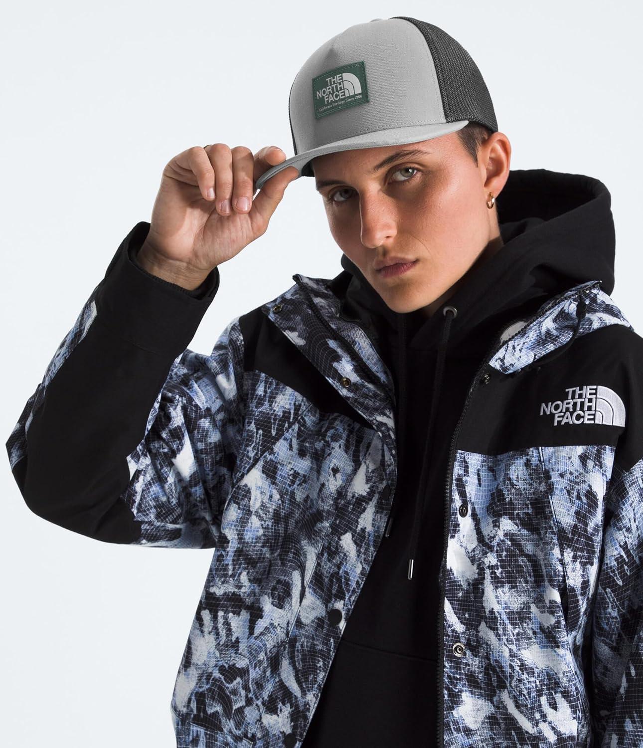 imageTHE NORTH FACE Keep It Patched Trucker Deep Fit Snapback Hat for Men ampamp Women With Breathable Mesh PanelsTnf Medium Grey HeatherDuck Green