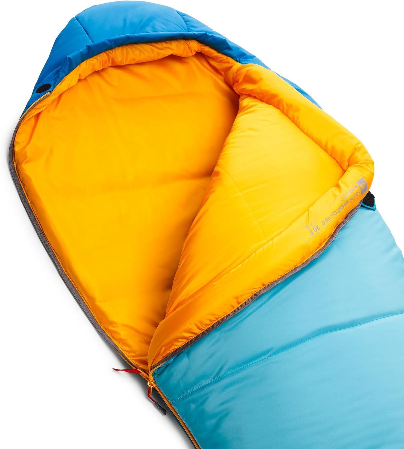 imageTHE NORTH FACE Kids Wasatch Pro 20 Sleeping Bag 20F 7C Insulated Mummy Bag Synthetic Insulation SideZip EntryHero BlueNorse BlueNPF