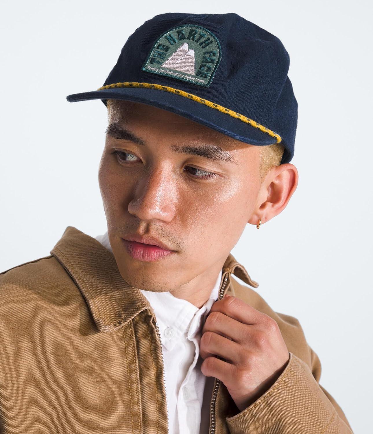 imageTHE NORTH FACE Norm 5Panel Hat Classic Fit Ball Cap for Men ampamp Women with Cotton CordSummit NavyTurmericPublic Lands Patch