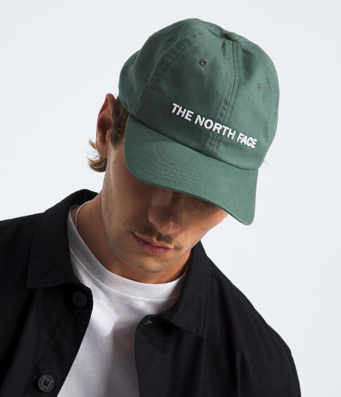 imageTHE NORTH FACE Roomy Norm Hat Classic Fit Ball Cap for Men ampamp Women Embroidered Logo Adjustable Strap ampamp Silver BuckleDuck GreenWashedTnf White