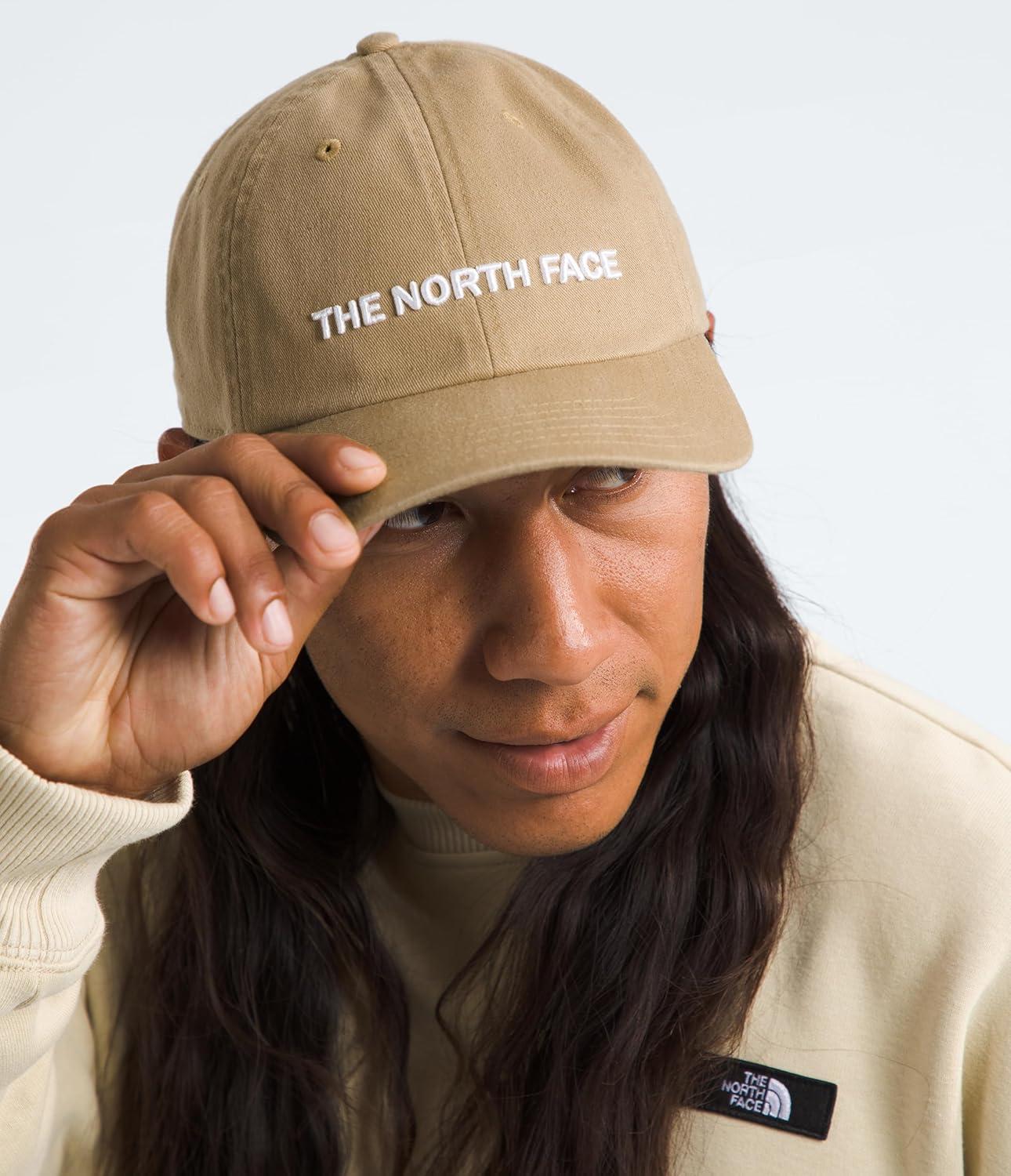 imageTHE NORTH FACE Roomy Norm Hat Classic Fit Ball Cap for Men ampamp Women Embroidered Logo Adjustable Strap ampamp Silver BuckleWashed Khaki StoneHorizontal Logo