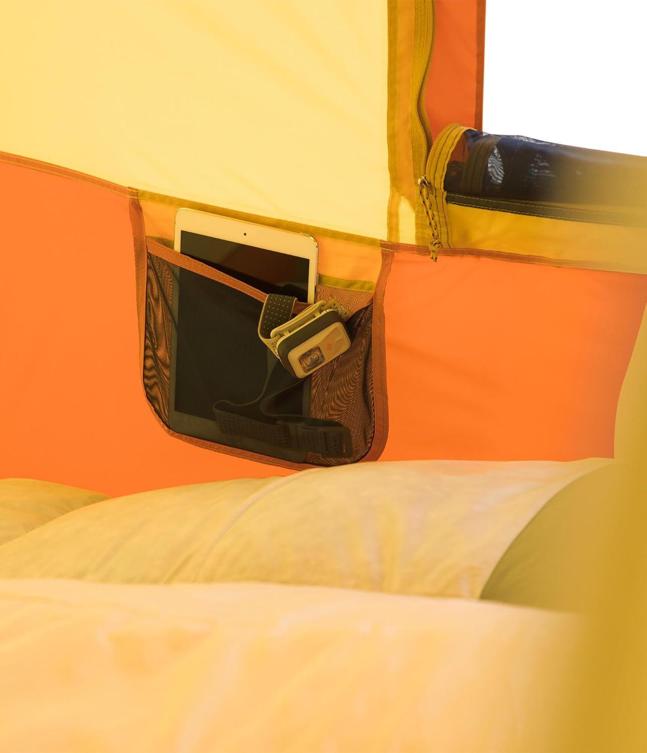 imageTHE NORTH FACE Sequoia 4 Tent FourPerson Waterproof Camping Tent Spacious ampamp Easy to Set Up Front ampamp Back Zipper Doors Side Windows Yellow SiltDesert Rust One Size