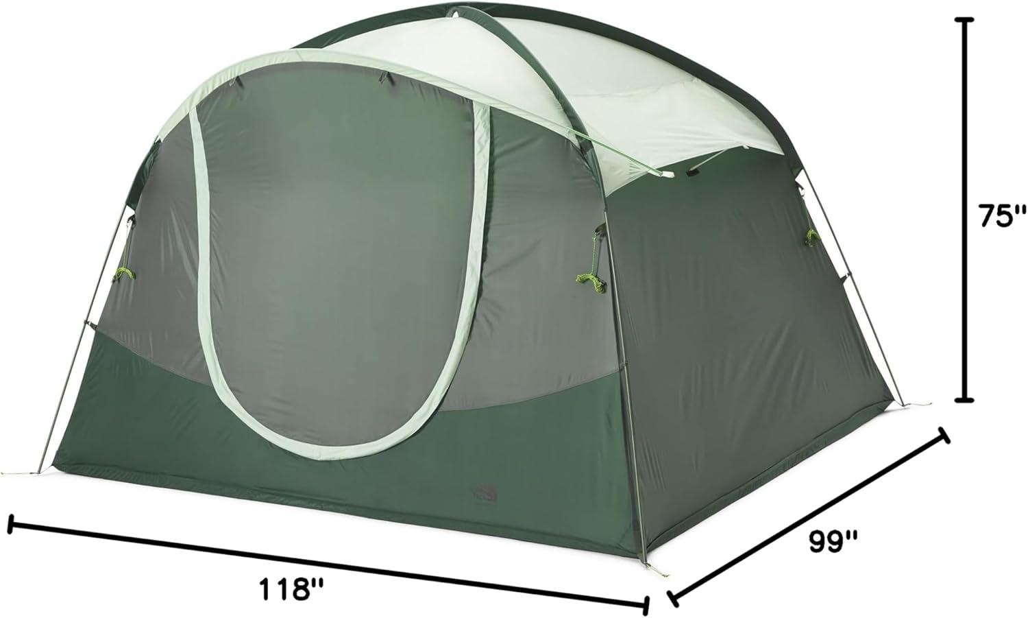 imageTHE NORTH FACE Sequoia Tent Waterproof Camping Tent Spacious ampamp Easy to Set Up Front ampamp Back Zipper Doors Side WindowsAgave GreenGranny Smith